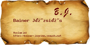 Bainer Józsiás névjegykártya